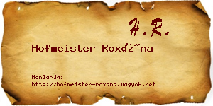 Hofmeister Roxána névjegykártya