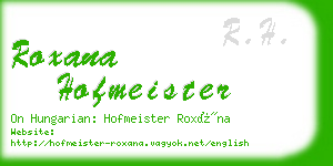 roxana hofmeister business card